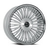 24" Dolce Razzo 24x10 6x135 6x5.5 25mm Sliver Brush Face Wheel with Floating Cap