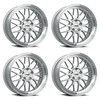 Set 4 18" Katana Wheels KR06 18x8 5x100 40mm Glossy Silver Machine Lip Rims