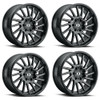 Set 4 20" Vision 306 Rapier Gloss Black Milled Spoke 20x9 Wheels 6x5.5 12mm Rims