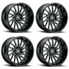 Set 4 22" Vision 306 Rapier Gloss Black Milled 22x10 Wheels 6x135 -19mm Rims