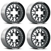 Set 4 15" Vision ATV 346 Storm Forged Gloss Black Milled 15x10 Wheels 4x156 0mm