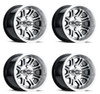 Set 4 12" Vision ATV 547 Spirit Black Mirror Machined 12x8 Wheels 4x156 -10.2mm