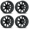 Set 4 14" Vision HD Trailer 353 Turbine Matte Black 14x5.5 Wheels 5x4.5 0mm Rims