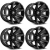 Set 4 20" XF Off-Road XF-220 Gloss Black & Milled 20x9 Wheels 5x5 5x5.5 0mm Rims