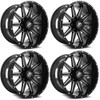 Set 4 18" XF Off-Road XF-219 Gloss Black Milled 18x9 Wheels 5x5 5x5.5 12mm Rims