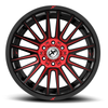 18" XF Off-Road XF-234 Gloss Black & Red Machined 18x9 Wheel 6x135 6x5.5 0mm Rim