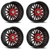Set 4 20" XF Off-Road XF-234 Black & Red Machined 20x12 Wheels 8x6.5 8x170 -44mm