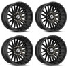 Set 4 20" XF Off-Road XF-234 Black & Brushed DDT 20x10 Wheels 5x5 5x5.5 -24mm