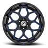 20" XF Off-Road XF-233 Gloss Black & Blue Milled 20x9 Wheel 6x135 6x5.5 0mm Rim