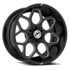 20" XF Off-Road XF-233 Gloss Black & Milled 20x10 Wheel 8x6.5 8x170 -12mm Rim