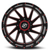 20" XF Off-Road XF-216 Gloss Black & Red Milled 20x9 Wheel 5x5.5 5x150 12mm Rim