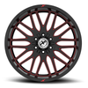 Set 4 20" XF Off-Road XF-240 Gloss Black Red Milled 20x10 Wheels 5x5 5x5.5 -12mm