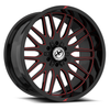 Set 4 18" XF Off-Road XF-240 Gloss Black & Red Milled 18x9 Wheels 6x135 6x5.5 0mm Rims