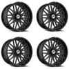 Set 4 24" XF Off-Road XF-240 Gloss Black & Milled 24x12 Wheels 8x6.5 8x170 -44mm
