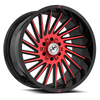 22" XF Off-Road XF-239 Gloss Black Red Machined 22x12 Wheel 8x6.5 8x170 -44mm