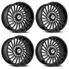 Set 4 20" XF Off-Road XF-239 Black & Brushed DDT 20x9 Wheels 5x5 5x5.5 0mm Rims