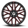 Set 4 20" XF Off-Road XF-235 Gloss Black Red Milled 20x10 Wheels 5x5 5x5.5 -24mm