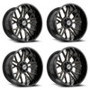 Set 4 20" XF Off-Road XF-235 Gloss Black Bronze Milled 20x9 Wheels 5x5 5x5.5 0mm