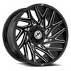 22" XF Off-Road XF-229 Gloss Black & Milled 22x12 Wheel 6x135 6x5.5 -44mm Rim