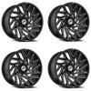 Set 4 20" XF Off-Road XF-229 Gloss Black & Milled 20x10 Wheels 5x5 5x5.5 -12mm