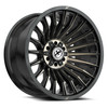 Set 4 24" XF Off-Road XF-231 Black Bronze Machined DDT 24x12 5x5 5x5.5 -44mm Rim