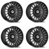 Set 4 22" XF Off-Road XF-231 Gloss Black & Milled 22x12 Wheels 6x135 6x5.5 -44mm