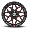 20" XF Off-Road XF-238 Gloss Black Red Milled 20x10 Wheel 6x135 6x5.5 -24mm Rim