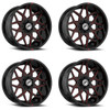 Set 4 18" XF Off-Road XF-238 Gloss Black Red Milled 18x9 Wheels 6x135 6x5.5 0mm
