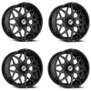 Set 4 17" XF Off-Road XF-238 Gloss Black Milled 17x9 Wheels 6x135 6x5.5 12mm Rim