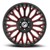 Set 4 20" XF Off-Road XF-237 Gloss Black Red Milled 20x9 Wheels 6x135 6x5.5 12mm