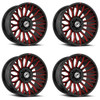 Set 4 20" XF Off-Road XF-237 Gloss Black Red Milled 20x10 6x135 6x5.5 -12mm Rims