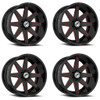 Set 4 20" XF Off-Road XF-236 Gloss Black Red Milled 20x9 Wheels 5x5 5x5.5 12mm