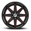 20" XF Off-Road XF-236 Gloss Black & Red Milled 20x9 Wheel 5x5 5x5.5 0mm Rim