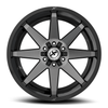 20" XF Off-Road XF-236 Gloss Black Brushed DDT 20x9 Wheel 6x135 6x5.5 0mm Rim
