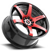 Set 4 17" Spec-1 SPT-32 Gloss Black & Red Machined 17x8 Wheels 5x100 5x4.5 42mm