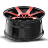 Set 4 17" Spec-1 SPT-32 Gloss Black & Red Machined 17x8 Wheels 5x100 5x4.5 42mm