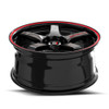 19" Spec-1 SPT-31 Gloss Black & Red Line 19x8.5 Wheel 5x100 5x4.5 38mm Rim
