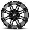 20" XF Off-Road XF-220 Gloss Black & Milled 20x9 Wheel 5x5.5 5x150 12mm Rim