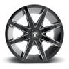 DUB 1PC S109 Push 20x8.5 5x4.5 5x120 Gloss Black Milled Wheel 20" 35mm Rim