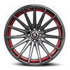 18" Spec-1 SP-69 Gloss Black & Red Under Cut 18x8 Wheel 5x4.5 5x120 38mm Rim