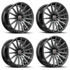 Set 4 18" Spec-1 SP-69 Gloss Black & Milled 18x8 Wheels 5x4.5 5x120 38mm Rims