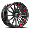 17" Spec-1 SP-69 Gloss Black & Red Undercut 17x7.5 Wheel 5x4.5 5x120 42mm Rim
