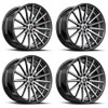 Set 4 17" Spec-1 SP-69 Black Machined & Undercut 17x7.5 Wheels 5x108 5x4.5 42mm