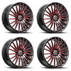 Set 4 20" Spec-1 SP-68 Gloss Black & Red Machined 20x8.5 Wheels 5x100 5x4.5 38mm