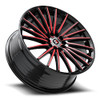 18" Spec-1 SP-68 Gloss Black & Red Machined 18x8 Wheel 5x4.5 5x120 38mm Rim