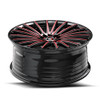 18" Spec-1 SP-68 Gloss Black & Red Machined 18x8 Wheel 5x4.5 5x120 38mm Rim