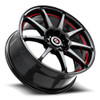 Set 4 17" Spec-1 SP-67 Gloss Black & Red Line 17x7 Wheels 5x112 5x4.5 42mm Rims