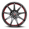 17" Spec-1 SP-67 Gloss Black & Red Line 17x7 Wheel 5x110 5x4.5 42mm Rim