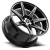 17" Spec-1 SP-73 Gloss Black Milled & Undercut 17x7.5 Wheel 4x100 4x4.5 42mm Rim