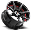 17" Spec-1 SP-73 Gloss Black & Red Undercut 17x7.5 Wheel 5x110 5x4.5 42mm Rim